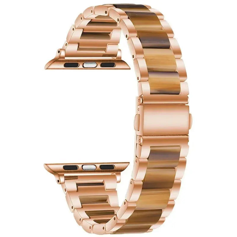 EleganceFitResin & Stainless Steel Band for Apple Watch Series 11, Ultra 3, 10, 9, 8, 7, 6, SE (42mm–49mm)