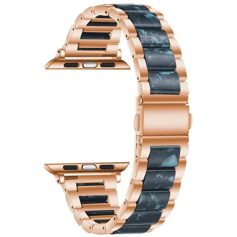 EleganceFitResin & Stainless Steel Band for Apple Watch Series 11, Ultra 3, 10, 9, 8, 7, 6, SE (42mm–49mm)