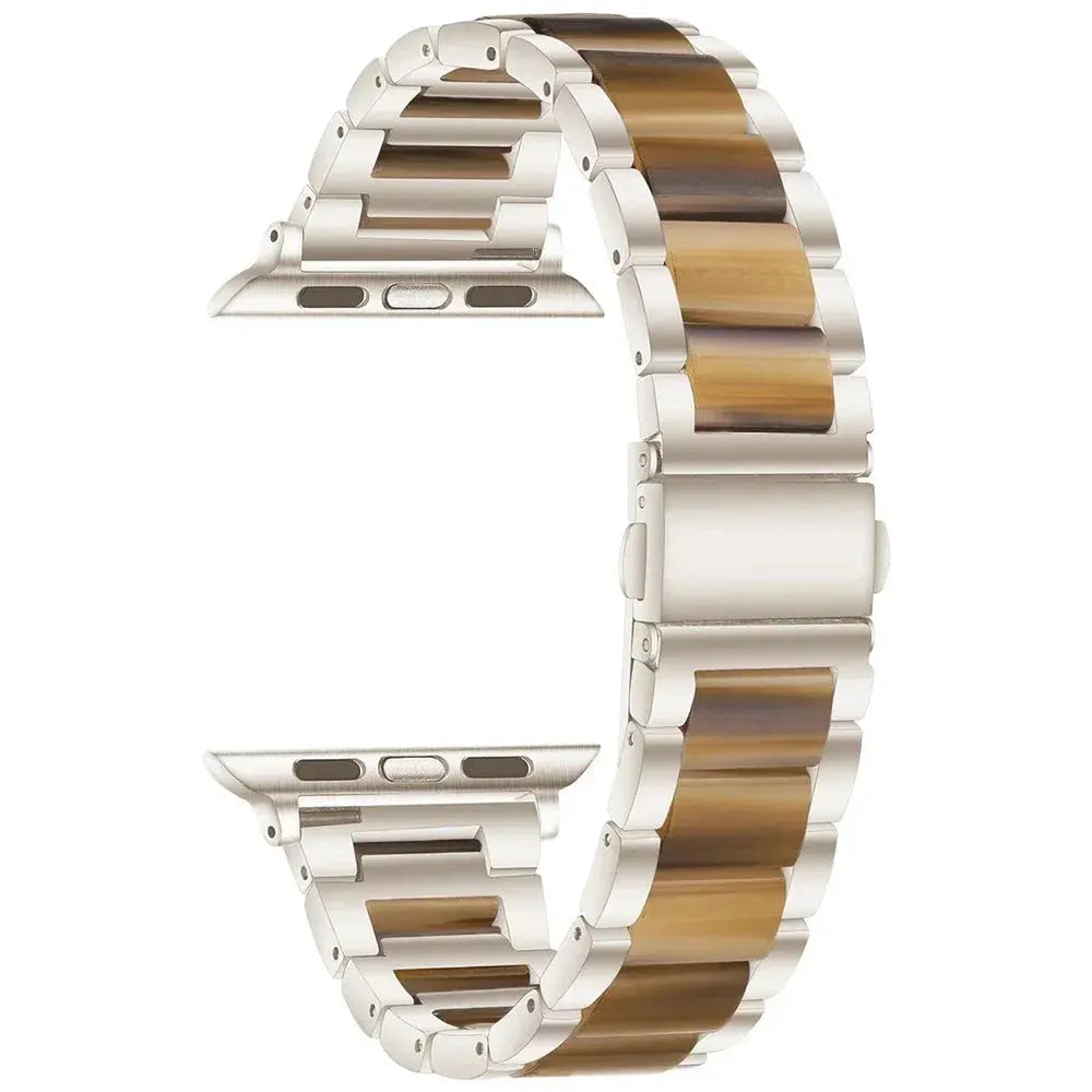 EleganceFitResin & Stainless Steel Band for Apple Watch Series 11, Ultra 3, 10, 9, 8, 7, 6, SE (42mm–49mm)