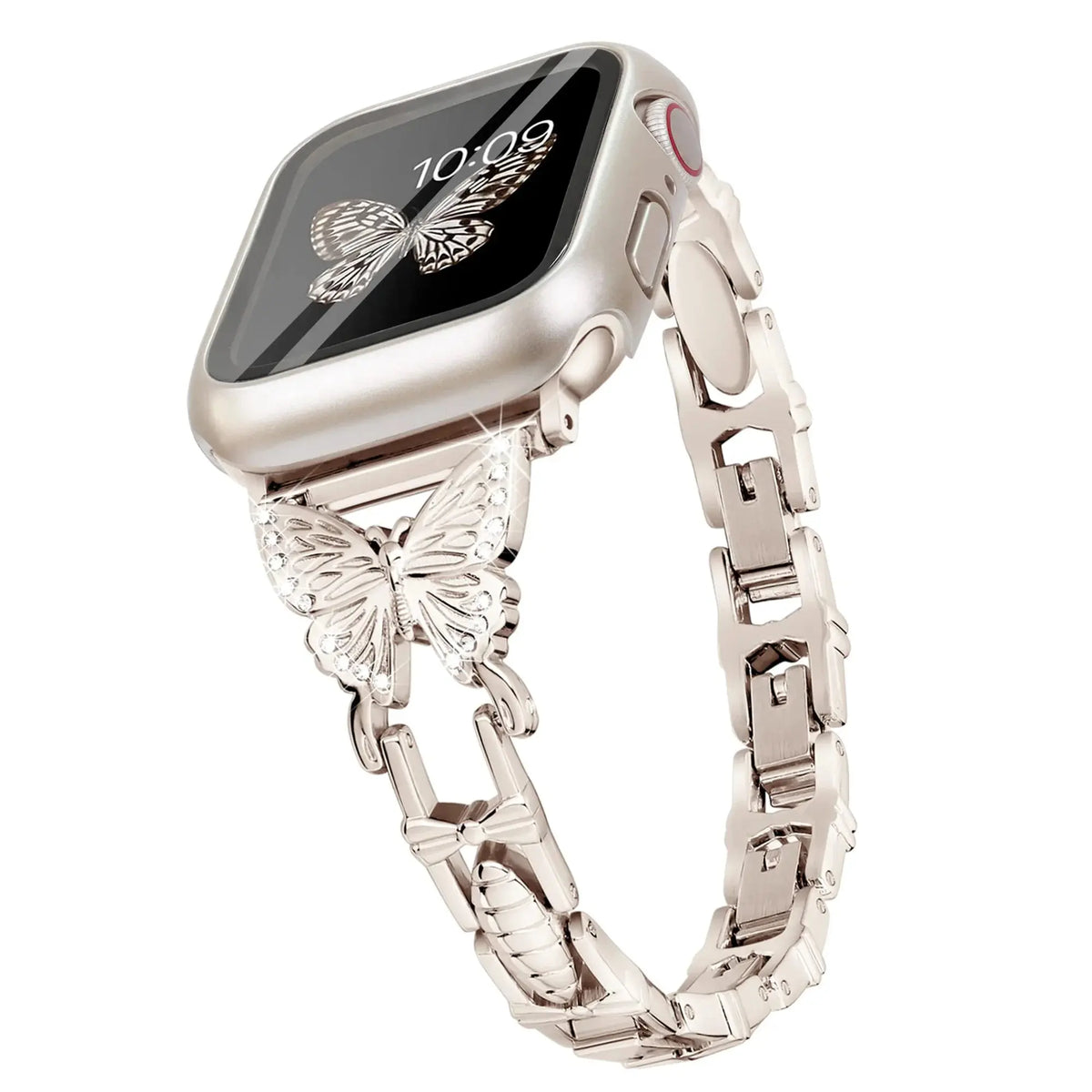 Diamond Butterfly for Apple Watch band 40mm 44mm 41mm 49mm 45mm 38mm Metal Bracelet iWatch series se 6 3 4 5 Ultra 2 8 9 strap Avontic