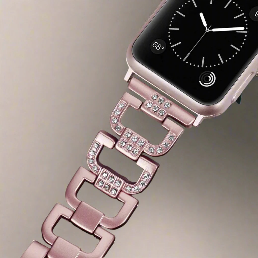 GlamourLink Diamond Stainless Steel Band for Apple Watch Series 10 9 & Ultra 1 2 – Luxury Women's Bracelet — product view 2
