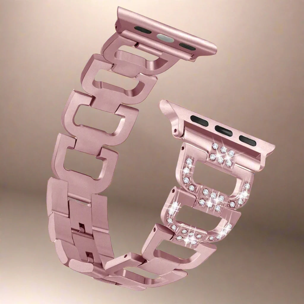 GlamourLink Diamond Stainless Steel Band for Apple Watch Series 10 9 & Ultra 1 2 – Luxury Women's Bracelet — product view 4