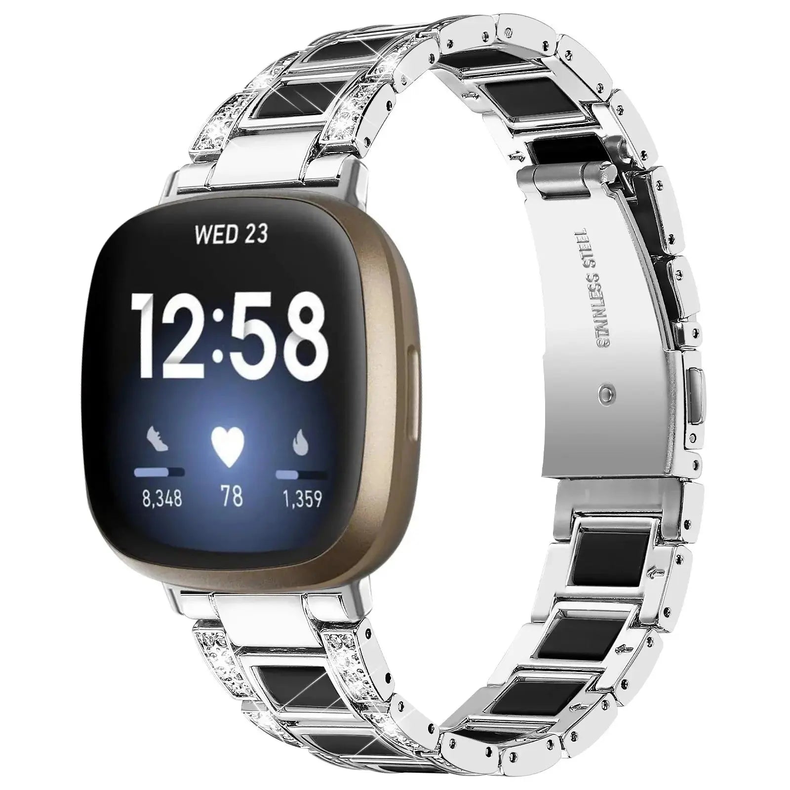 DiamondFlex Stainless Steel Band for Fitbit Versa 3/4 and Sense 1/2 - Avontic