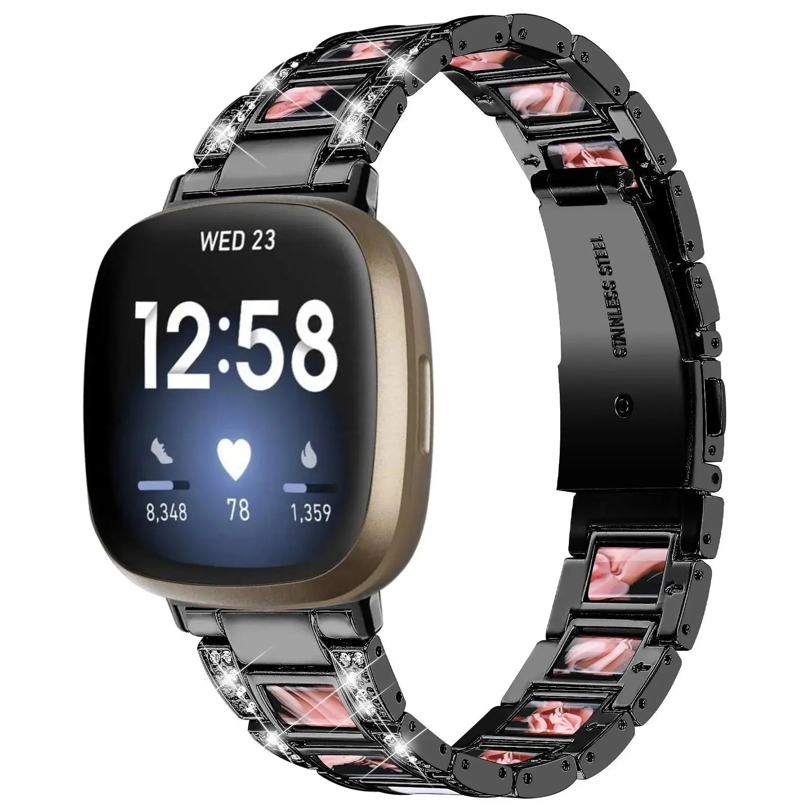 DiamondFlex Stainless Steel Band for Fitbit Versa 3/4 and Sense 1/2 - Avontic