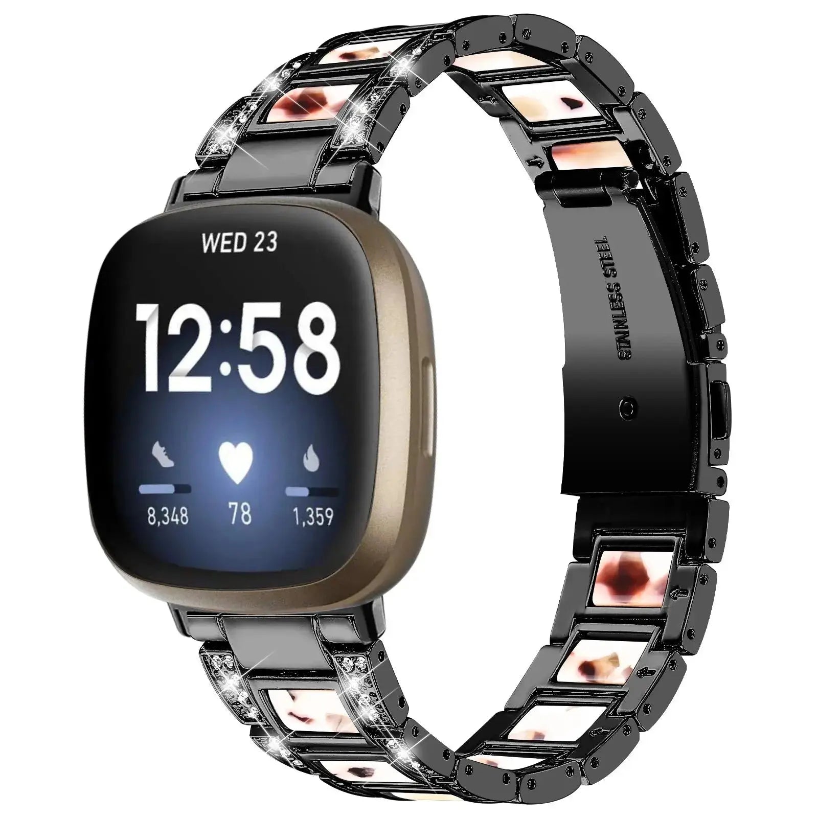 DiamondFlex Stainless Steel Band for Fitbit Versa 3/4 and Sense 1/2 - Avontic