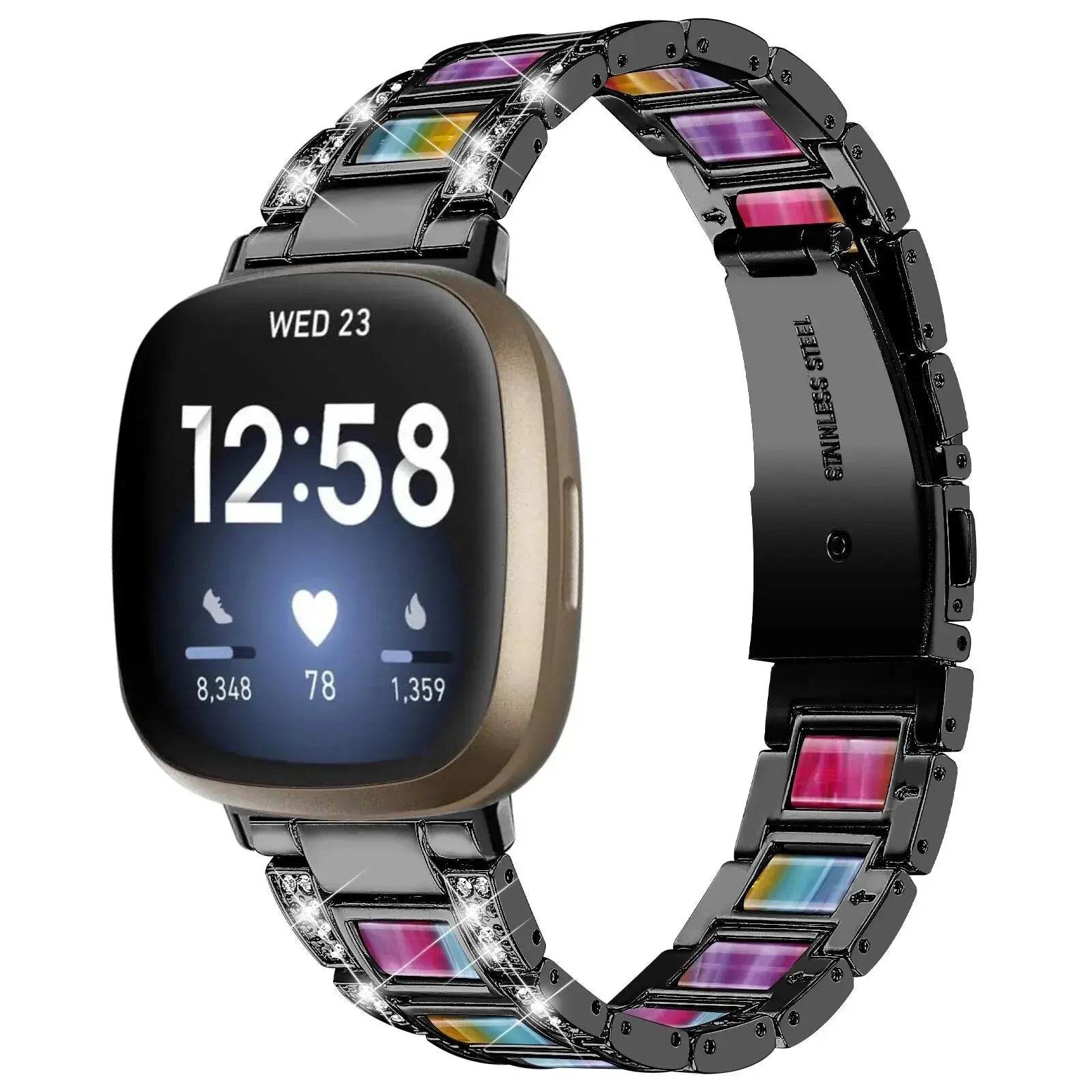 DiamondFlex Stainless Steel Band for Fitbit Versa 3/4 and Sense 1/2 - Avontic