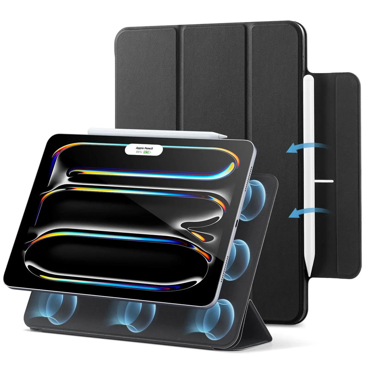 TriFold Leather Kickstand Magnetic Case for iPad 2024 Edition — product view 2