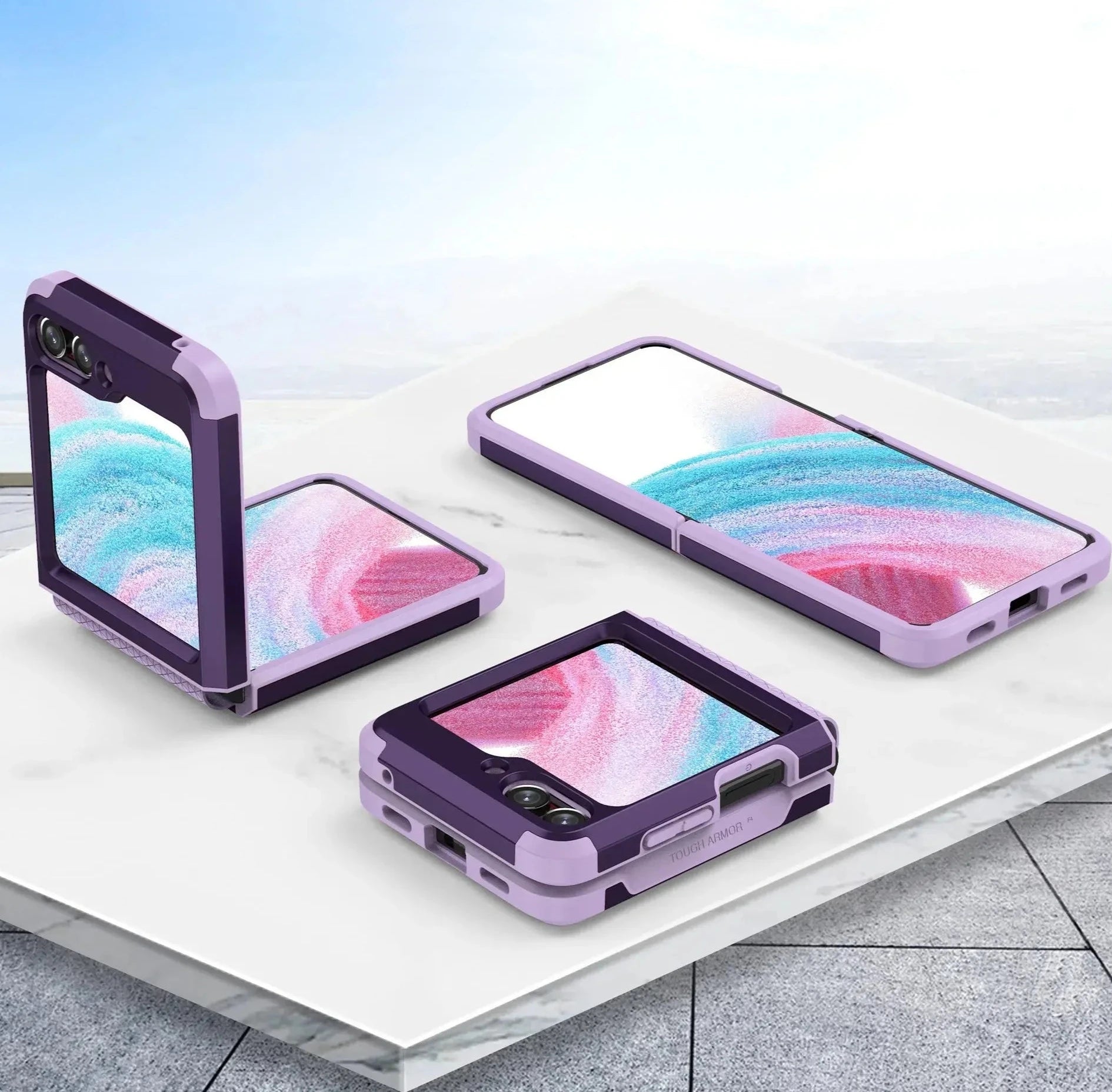 Electroplated Armor Hinge Integrated Phone Case for Samsung Galaxy Z Flip 6 5 4 3 Flip5 Flip6 5G Hard Shell Protective Cover Pinnacle Luxuries