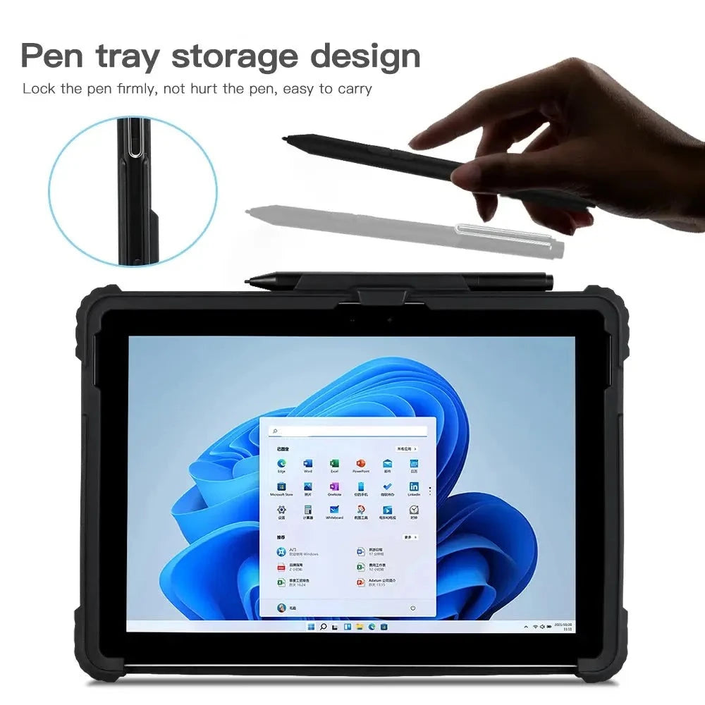 For Microsoft Surface Pro 9 8 7 6 5 4 LTE Surface GO 1 2 3 All-in-One Protective Case Rugged Cover Case with Magnetic Pen Holder Avontic