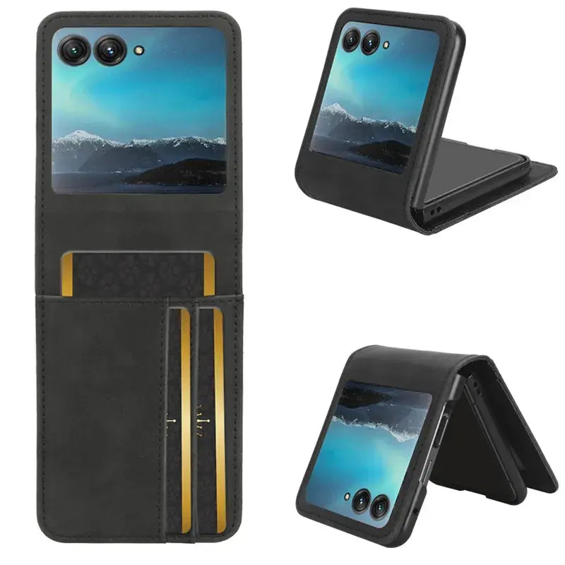 For Motorola Razr 40 Ultra Case Premium Leather Wallet Leather Flip Multi-card slot Cover For Moto Razr+ Plus 2023 Phone Case Avontic