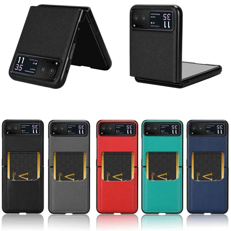 For Motorola Razr 40s Multiple card slots Litchi Skin PU Leather and PC Book Cover For Moto Razr 40 Razr Lite 2023 Phone Case Avontic