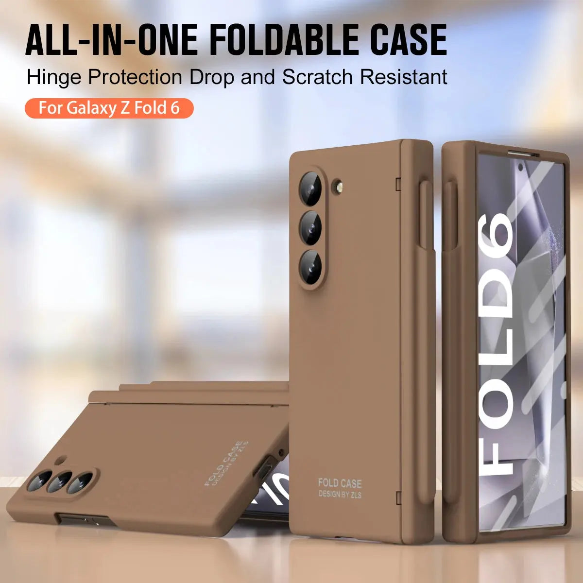 For Samsung Galaxy Z Fold 6 5 4 3 Case Skin Friendly Matte Folding Hinge with Tempered Film Optional Touch Pen Shockproof Cover Avontic