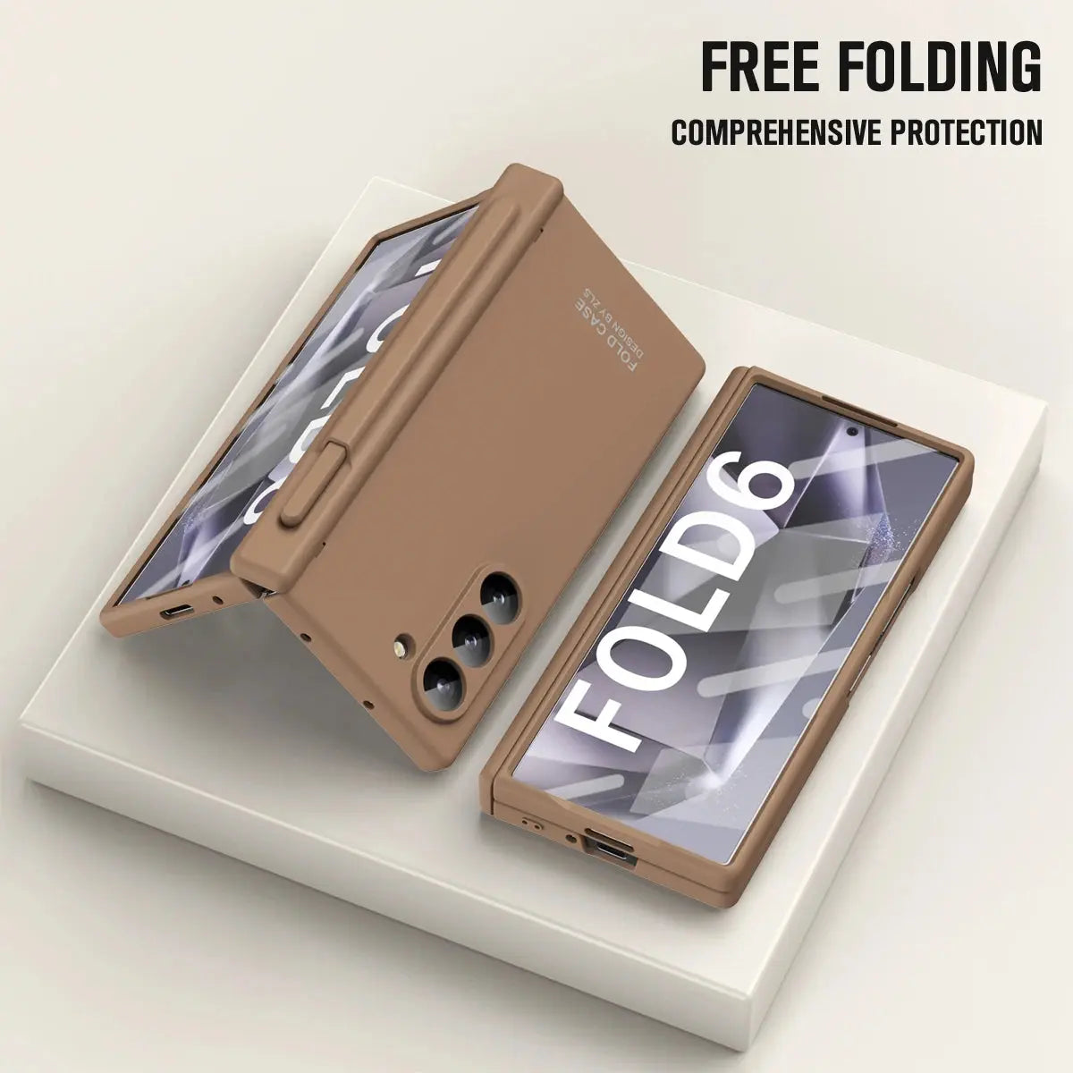 For Samsung Galaxy Z Fold 6 5 4 3 Case Skin Friendly Matte Folding Hinge with Tempered Film Optional Touch Pen Shockproof Cover Avontic