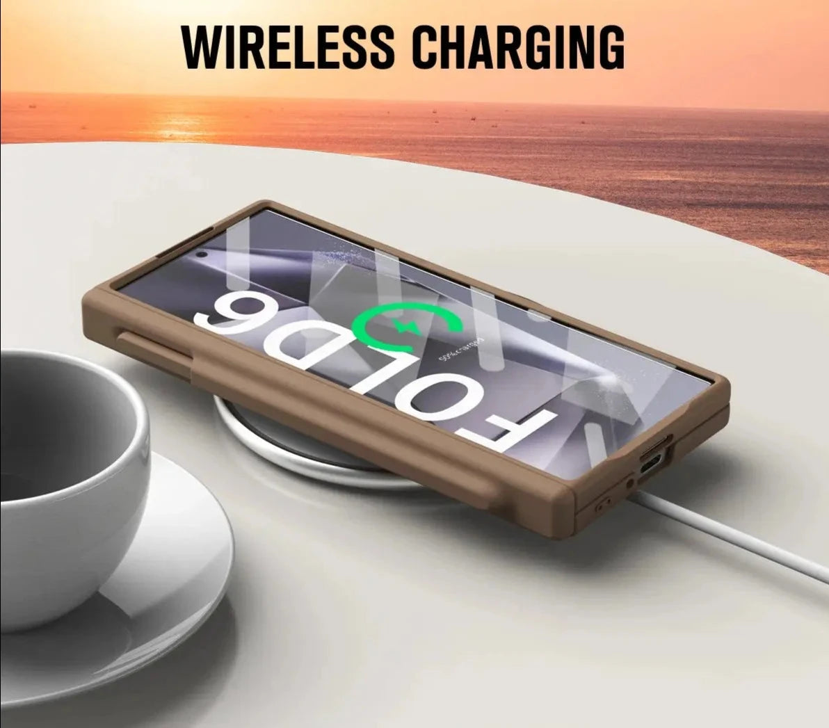 For Samsung Galaxy Z Fold 6 5 4 3 Case Skin Friendly Matte Folding Hinge with Tempered Film Optional Touch Pen Shockproof Cover Avontic