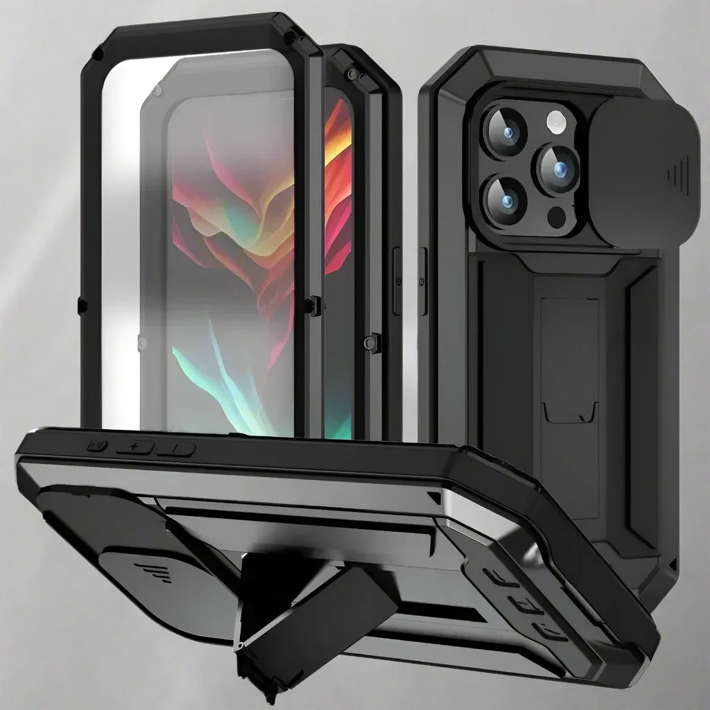 ArmorX™ ProGuard Max: Premium Military-Grade Rugged Case with 360° Tempered Glass Protection for iPhone 16 & Earlier Models