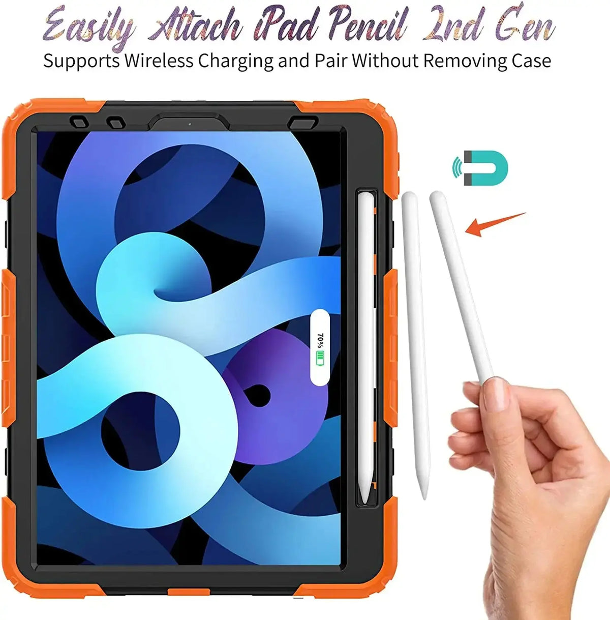 Kickstand Shockproof Case For iPad Air 4 Air 5 10.9 2022 10th Generation Pencil Holder Cover+PET Screen Protector+Shoulder Strap Avontic