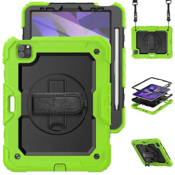 Kickstand Shockproof Case For iPad Pro 11 12.9 M2 2022 2021 2020 Cover iPad 12.9 Pro 3 4 5 6+PET Screen Protector+Shoulder Strap Avontic