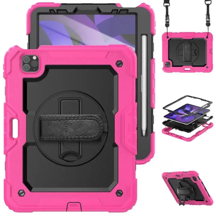 Kickstand Shockproof Case For iPad Pro 11 12.9 M2 2022 2021 2020 Cover iPad 12.9 Pro 3 4 5 6+PET Screen Protector+Shoulder Strap Avontic