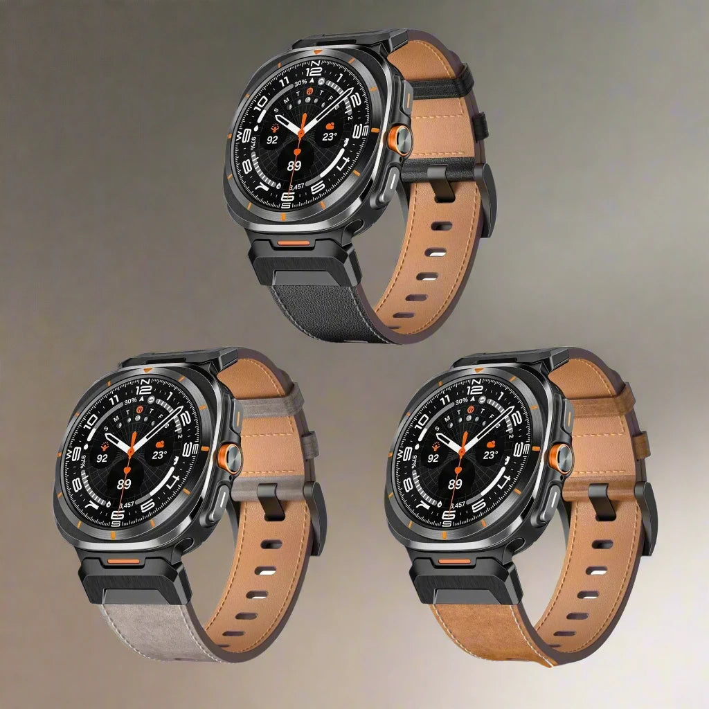 Luxury Leather Band For Samsung Galaxy Watch Ultra 47mm QuickFit Men Business Belt Correa For SAMSUNG GALAXY ULTRA 47MM Bracelet Pinnacle Luxuries