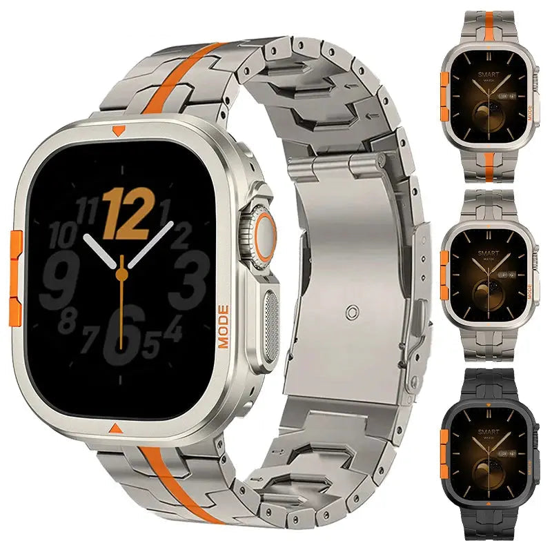 Luxury Metal Case+Strap for Apple Watch Band Ultra 2 1 49mm 46mm Titanium Bracelet Hard Frame Protect Cover for Iwatch Series 10 Pinnacle Luxuries