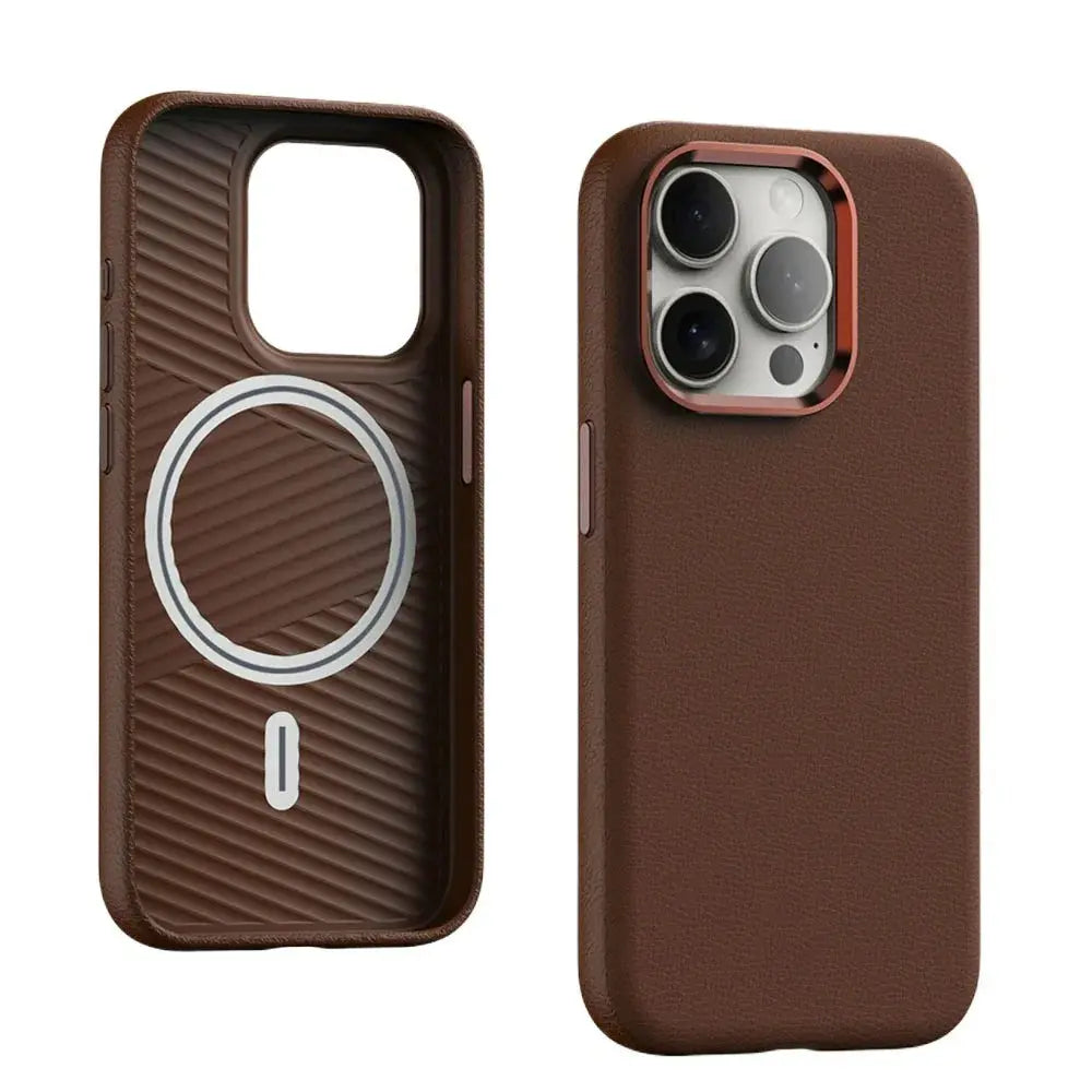 Luxury Matte Leather MagSafe Compatible Case for iPhone 16, 16 Pro, 16 Pro Max & Previous Models – Wireless Charging & Shockproof Protection — product view 1