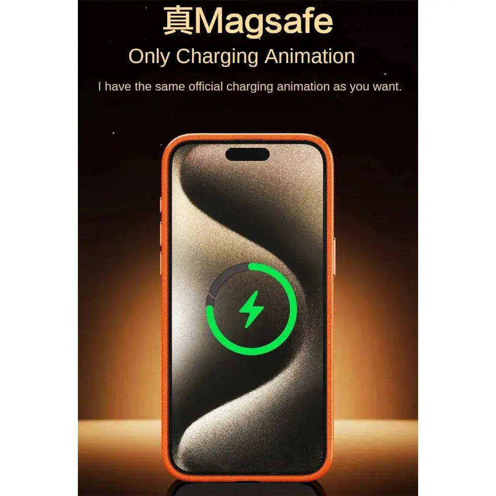 Luxury Matte Leather MagSafe Compatible Case for iPhone 16, 16 Pro, 16 Pro Max & Previous Models – Wireless Charging & Shockproof Protection — product view 5