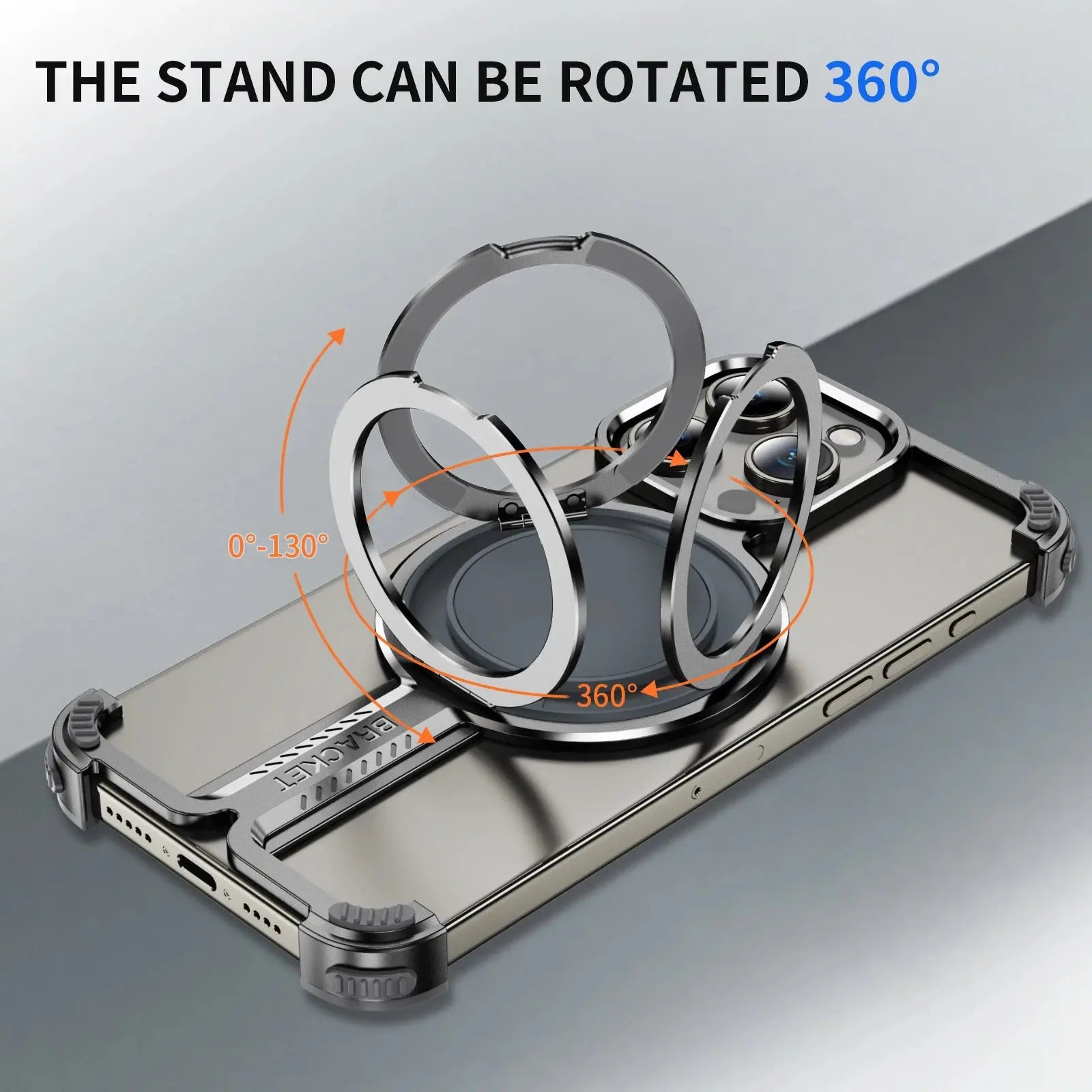 Luxury Titanium Alloy Bumper Phone Case For iPhone 12 13 14 15 16 Pro Max 16Plus 16Pro Metal Magnetic 360° Stand Rimless Cover Avontic