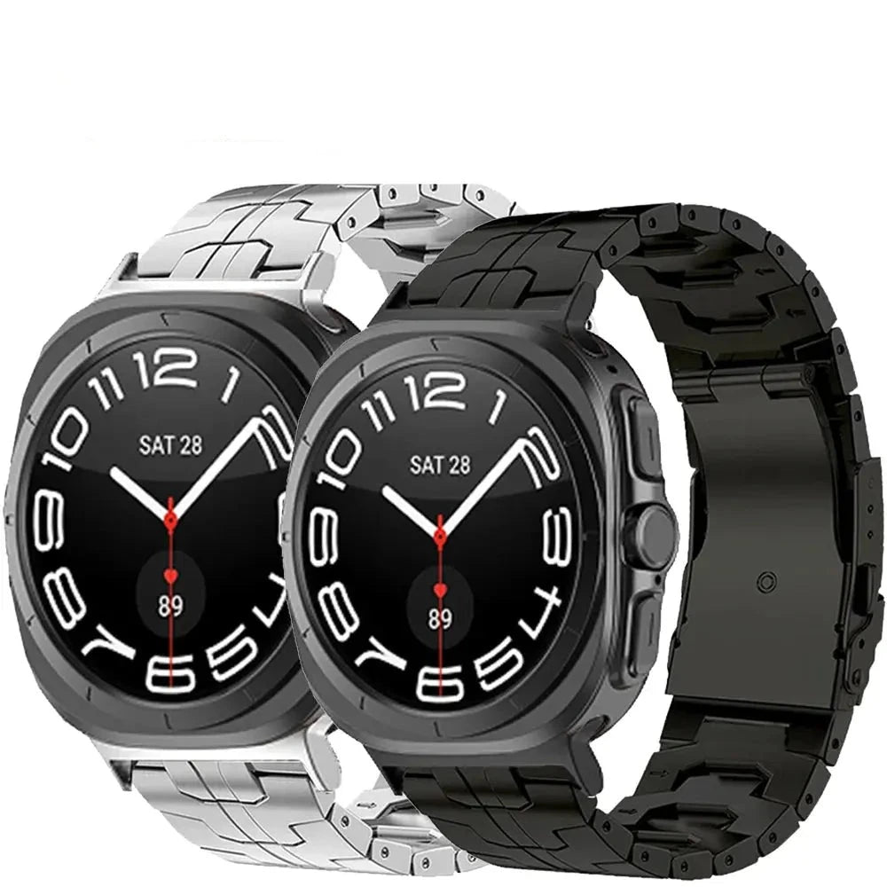 Luxury Titanium Band for Samsung Galaxy Watch 7 Ultra 47mm Metal Strap for Galaxy Watch 7 47mm NO Gaps Curved End Link Bracelet Avontic