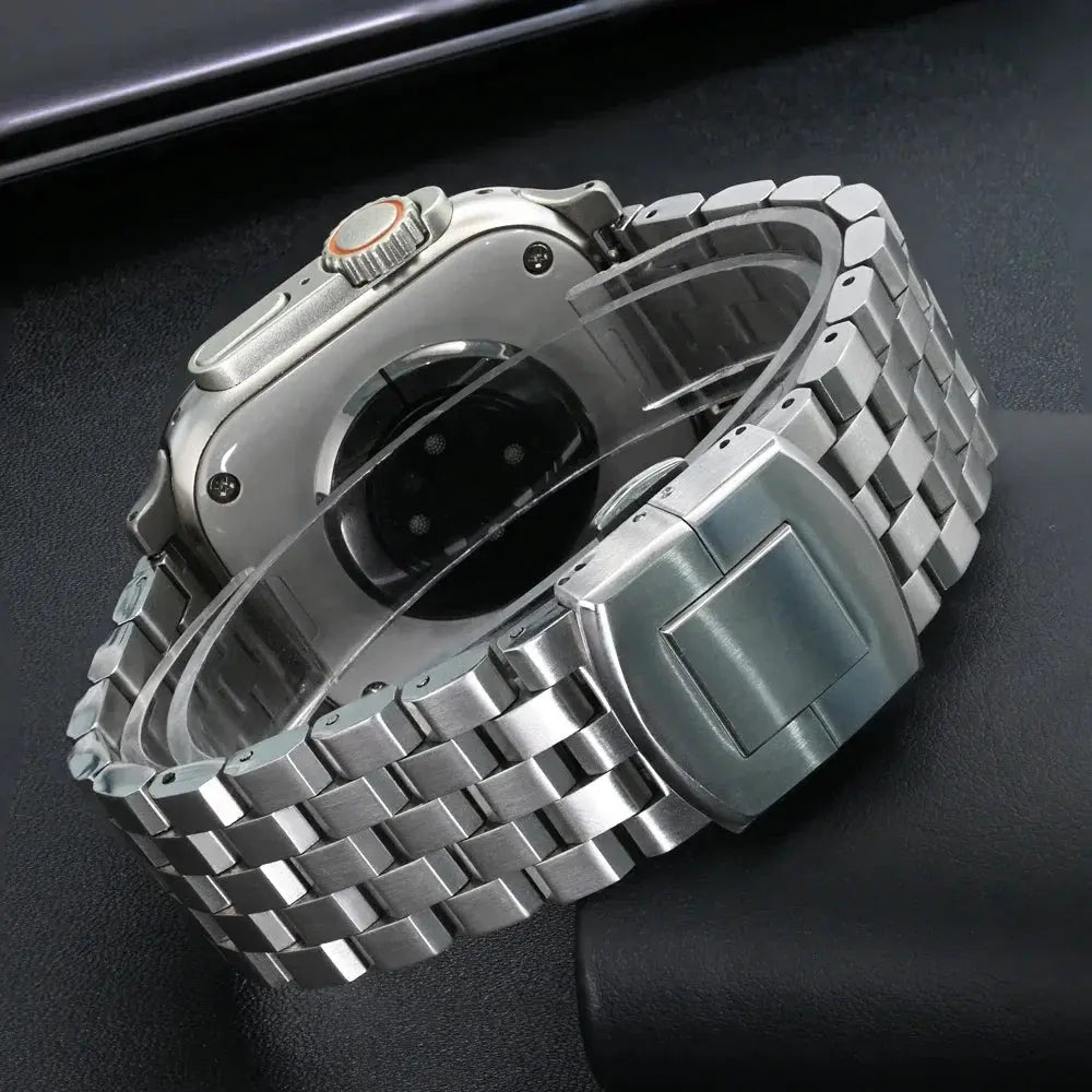 Men Stainless Steel Strap for Apple Watch 10 46mm Ultra 1 2 49mm Luxury Link Bracelet for Iwatch Series 9 8 7 6 5 4 Se 45mm 44mm Avontic
