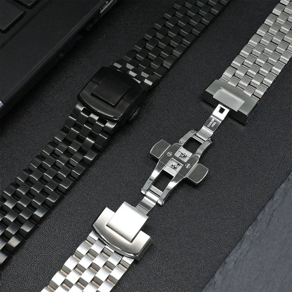 Men Stainless Steel Strap for Apple Watch 10 46mm Ultra 1 2 49mm Luxury Link Bracelet for Iwatch Series 9 8 7 6 5 4 Se 45mm 44mm Avontic