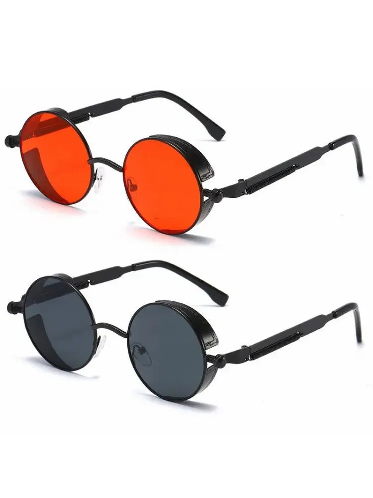 Metal Steampunk Sunglasses Men Women Fashion Round Glasses Brand Designer Vintage Sun Glasses High Quality Oculos de sol 2021 Avontic