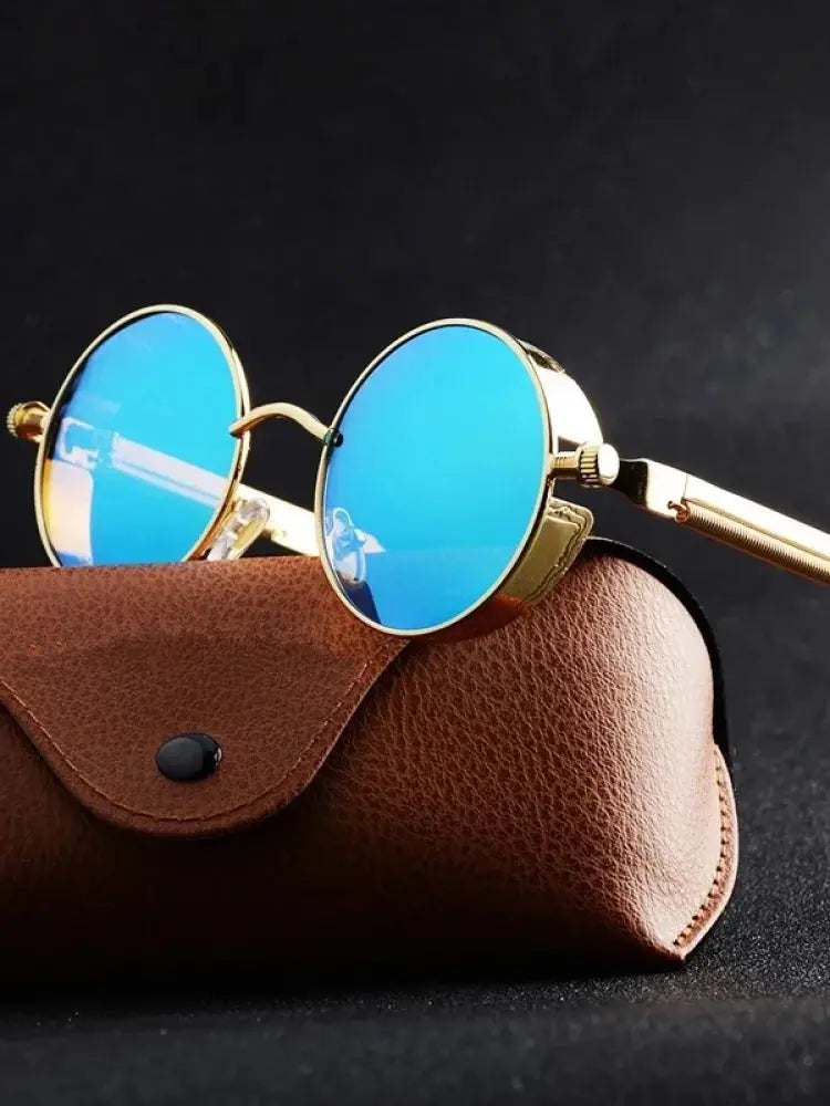 Metal Steampunk Sunglasses Men Women Fashion Round Glasses Brand Designer Vintage Sun Glasses High Quality Oculos de sol 2021 Avontic