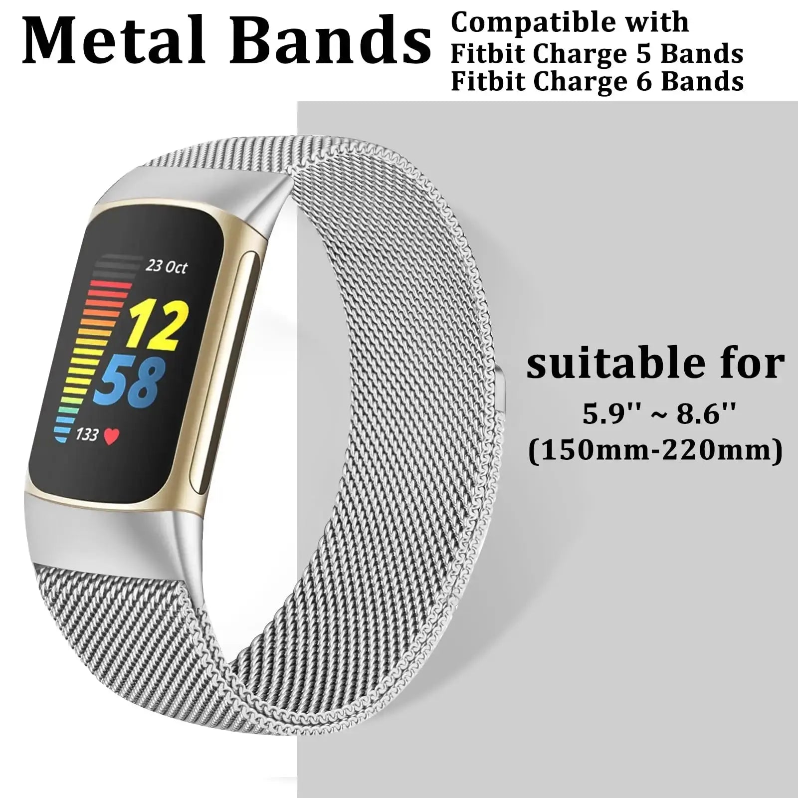 Milanese loop For fitbit charge 6 5 band replacement charge6 wristband stainless steel magnetic bracelet fitbit charge 5 Strap Avontic