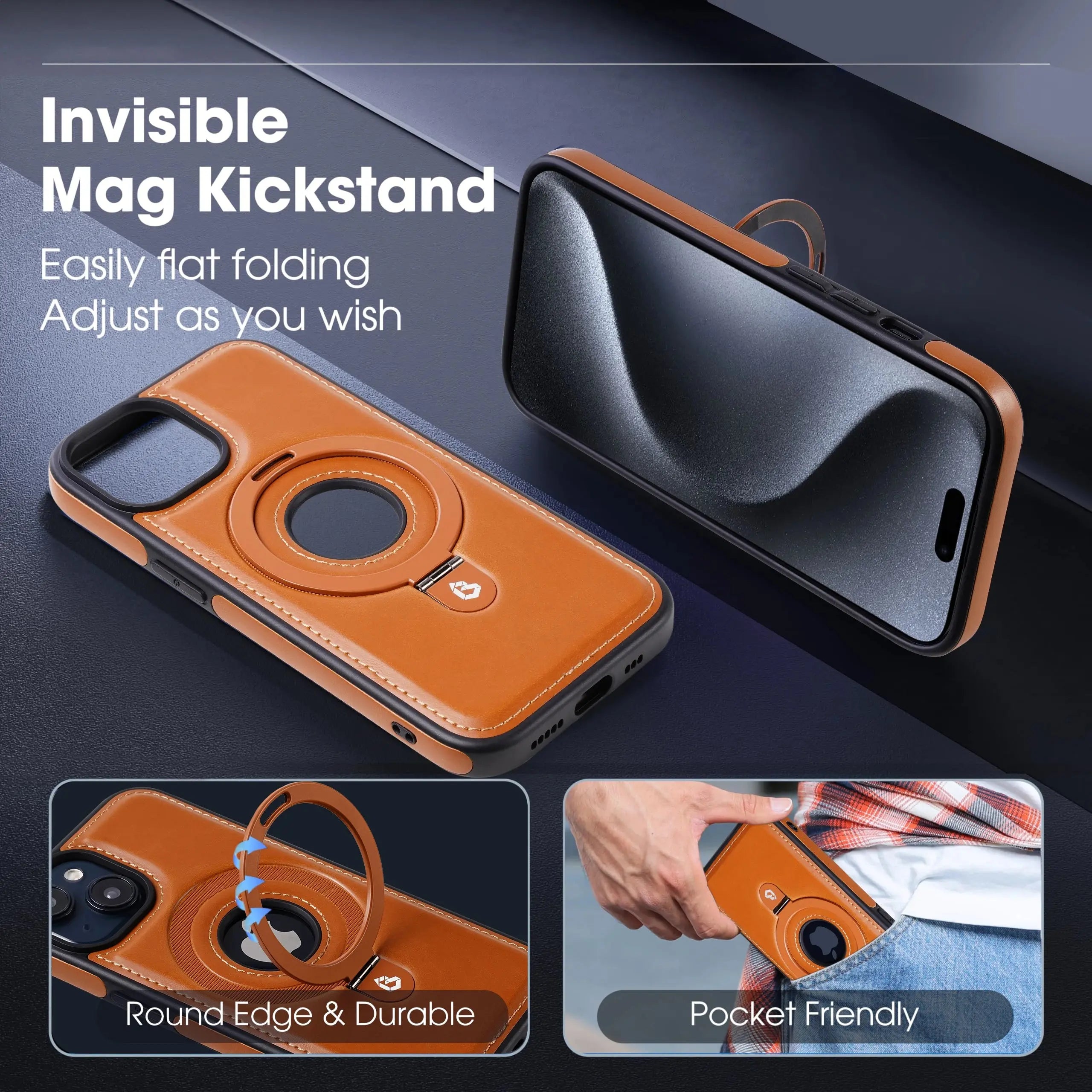 LuxLeather Halo MagSafe Compatible Case for iPhone 12 13 14 15 — product view 7