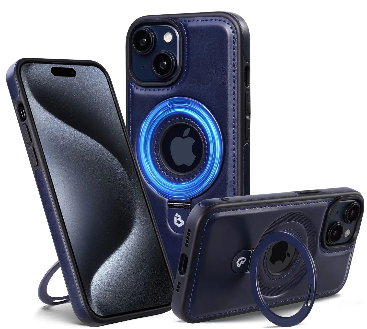 LuxLeather Halo MagSafe Compatible Case for iPhone 12 13 14 15 — product view 3