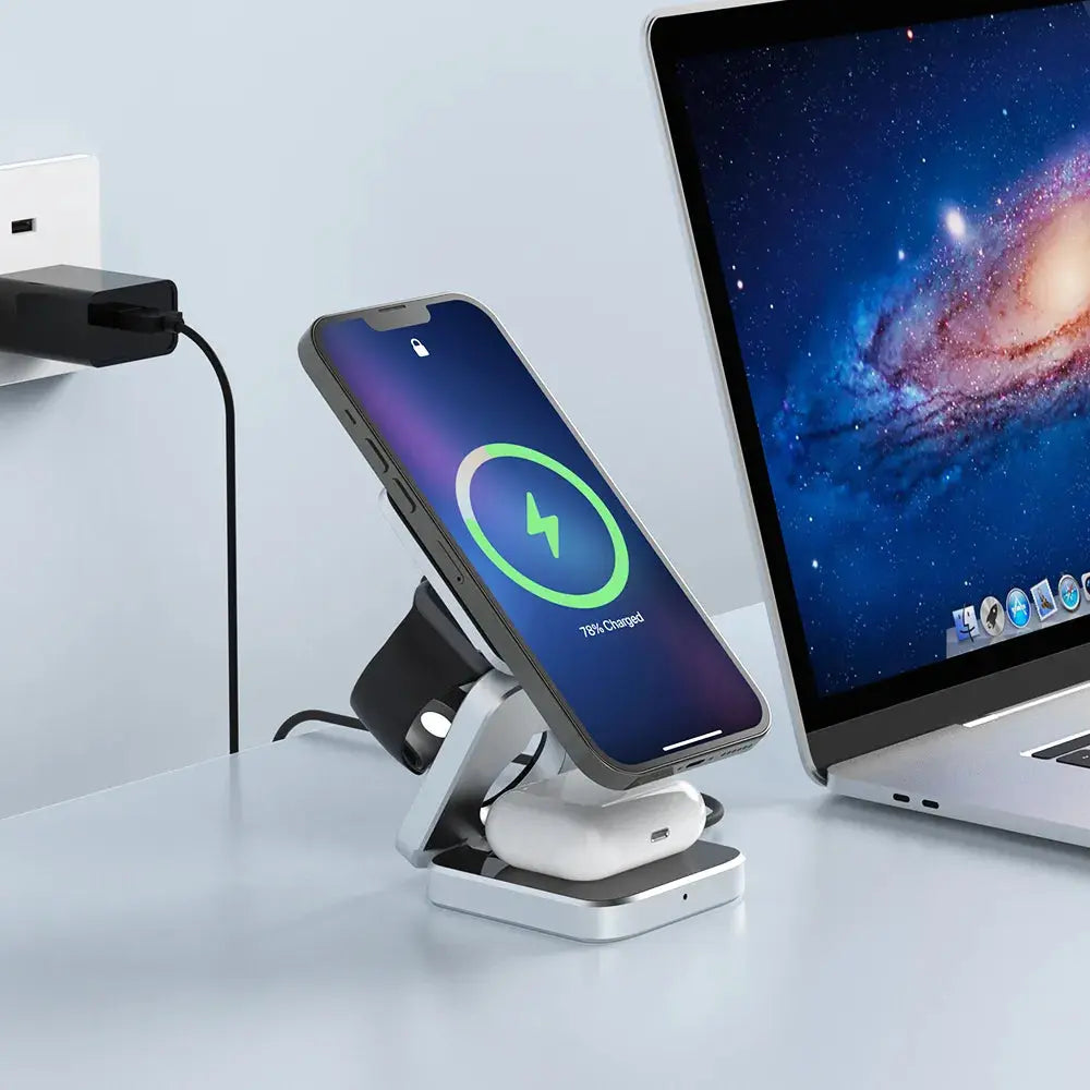 PinnacleCharge Foldable Trio Wireless Charging Station Pinnacle Luxuries