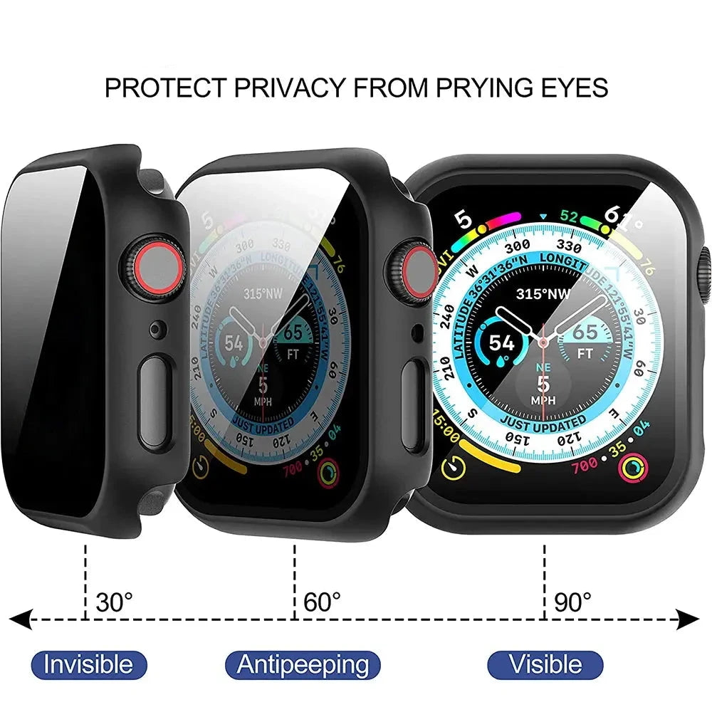 Privacy Glass+Case For Apple Watch 10 46mm 42mm Tempered Anti-Peeping Screen Protector Cover For iWatch series 10 Accessorie Pinnacle Luxuries