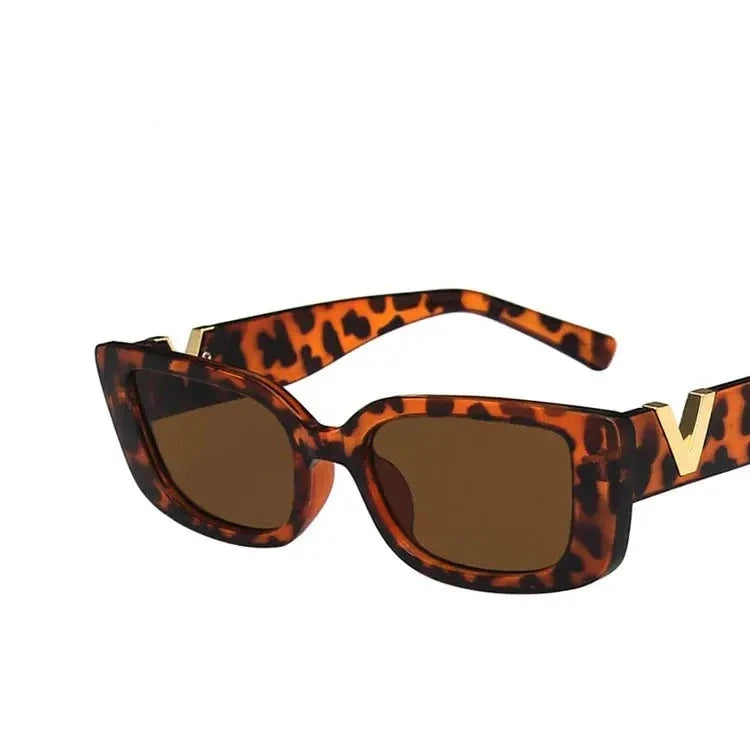 RetroGlow Designer Women's Rectangle Sunglasses — product view 5
