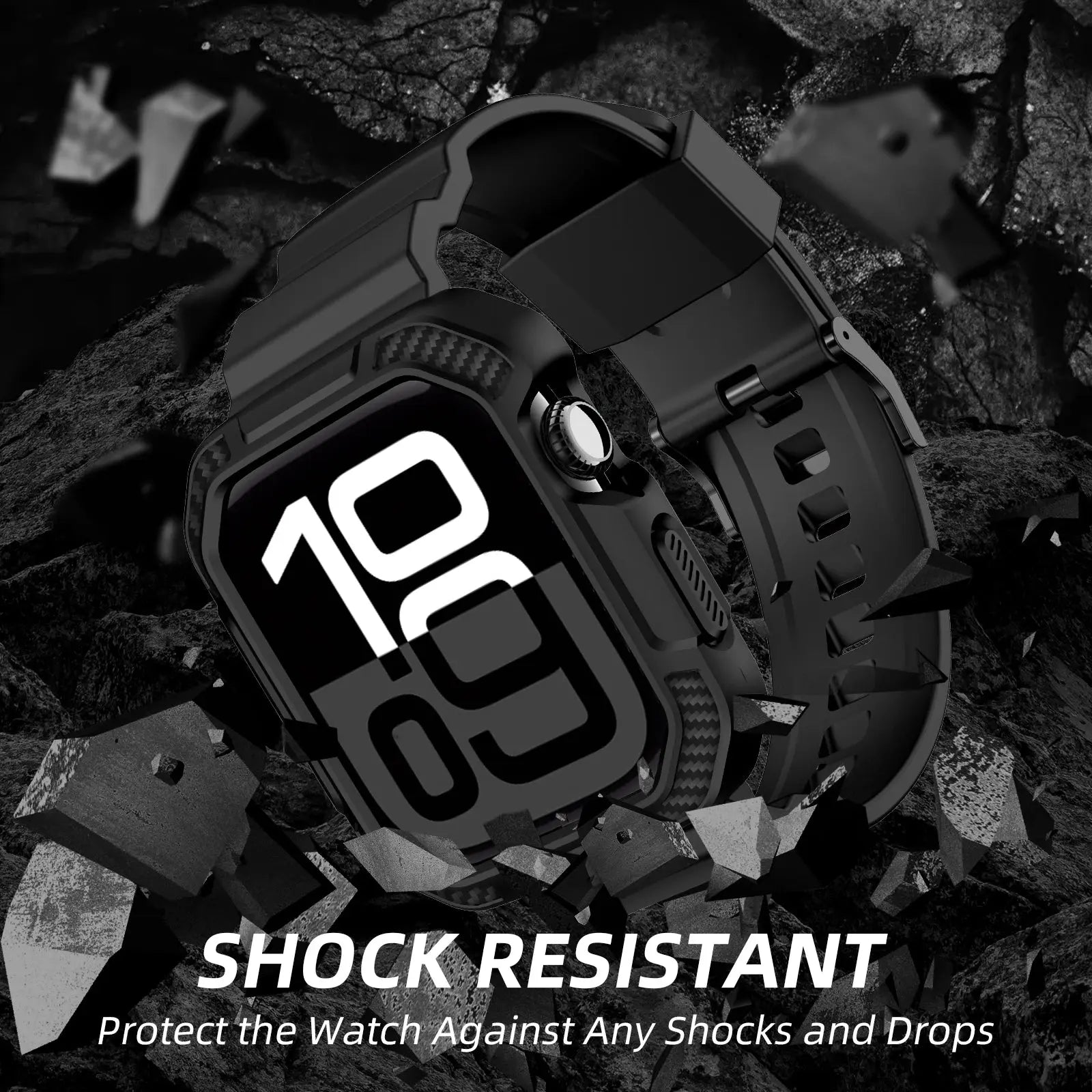 Rubber Case And Strap for Apple Watch Series 10 46mm Sport Rubber Band for Iwatch 10, All-around Protection Watch Strap 46mm Avontic