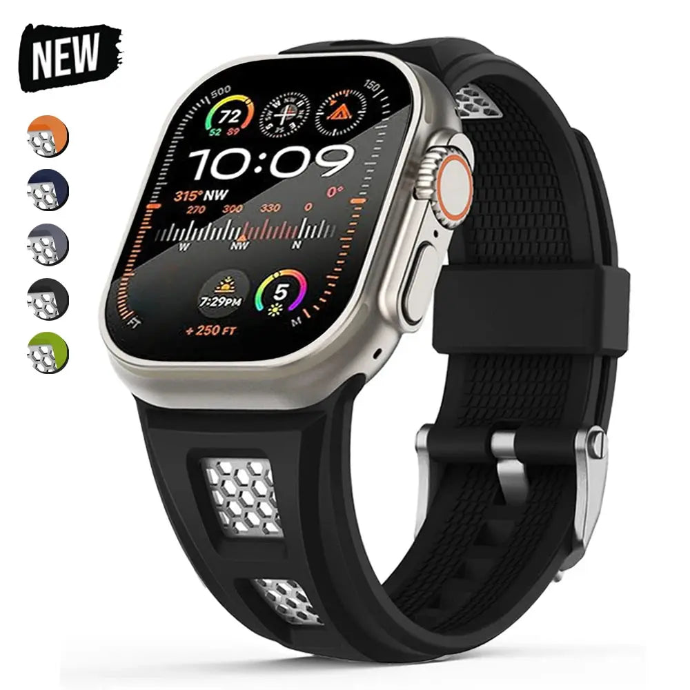 Rubber luxury band for Apple Watch Ultra 2 49mm strap series 9 8 7 45mm men silicone loop bracelet For iWatch 6 5 se 3 42mm 44mm Avontic