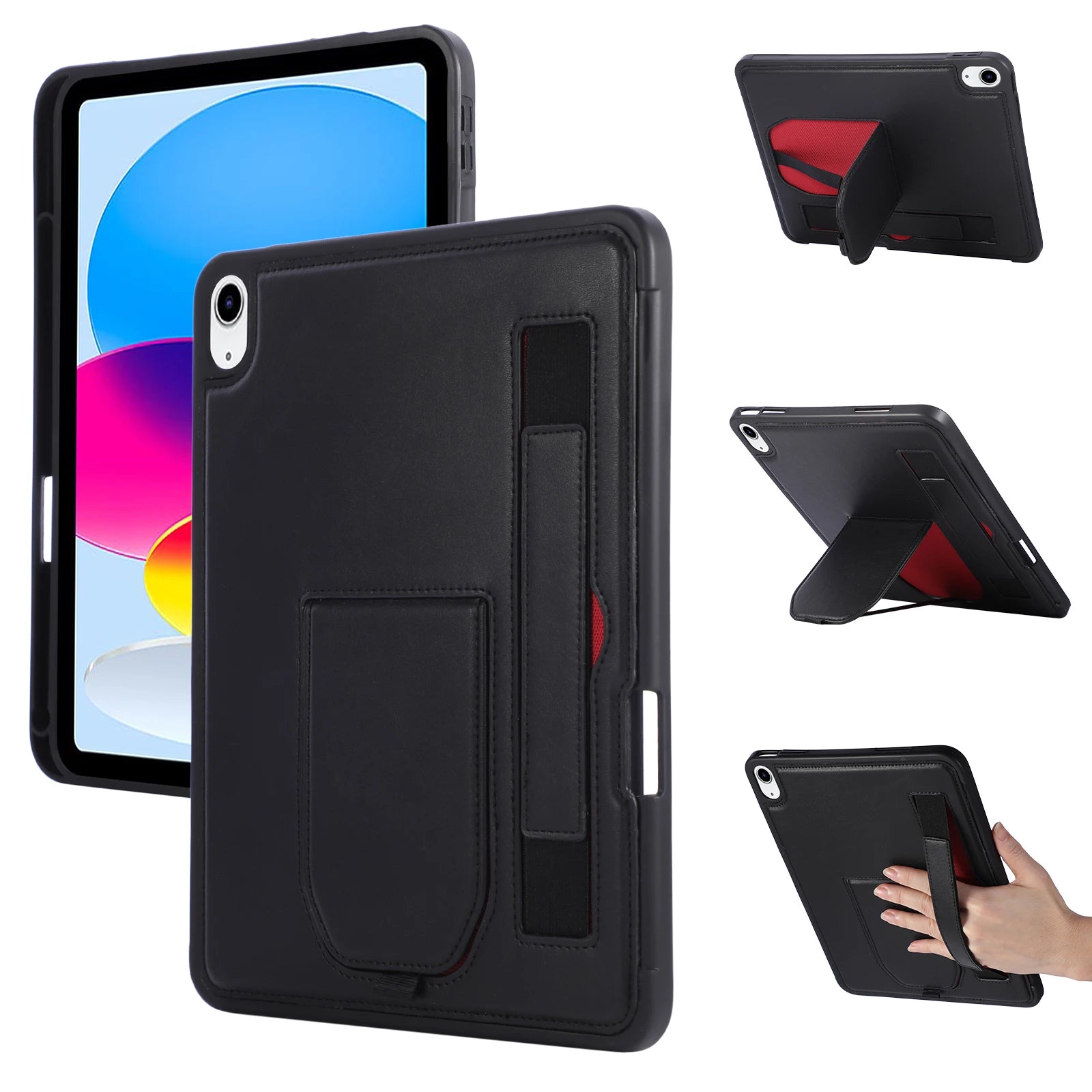 Leather iPad Case with Hand Strap and Stand – Compatible with iPad Air, Pro, Mini, and iPad (2024–2026 Models)