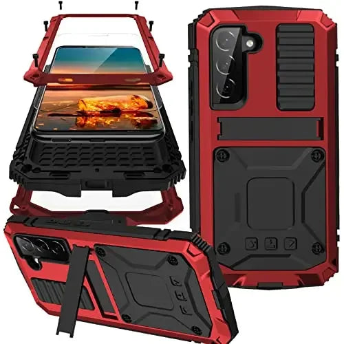 TitanShield Pro Aluminum Defender Case with Built-In Screen Guard & Kickstand – Galaxy S26 Ultra / S26 / S25 / S24 Series