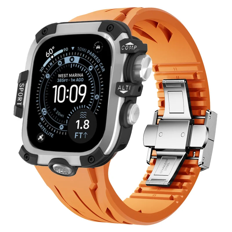 AeroGuard Steel Sport Pro Case & Band System — Apple Watch Ultra 3/2/1, Series 11/10 (49mm / 46mm / 45mm / 44mm)