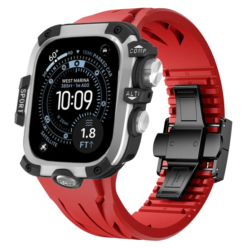 AeroGuard Steel Sport Pro Case & Band System — Apple Watch Ultra 3/2/1, Series 11/10 (49mm / 46mm / 45mm / 44mm)