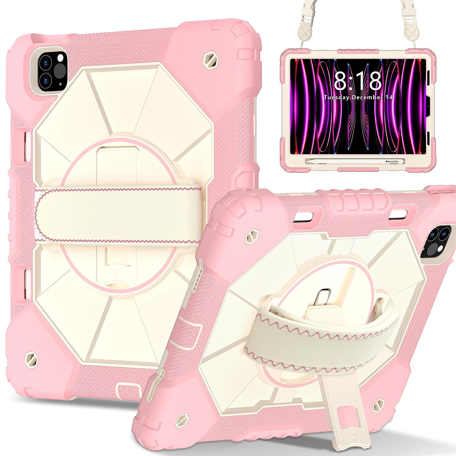 RhinoGuard Apex 360 Command Rugged iPad Case with Kickstand & Hand Strap