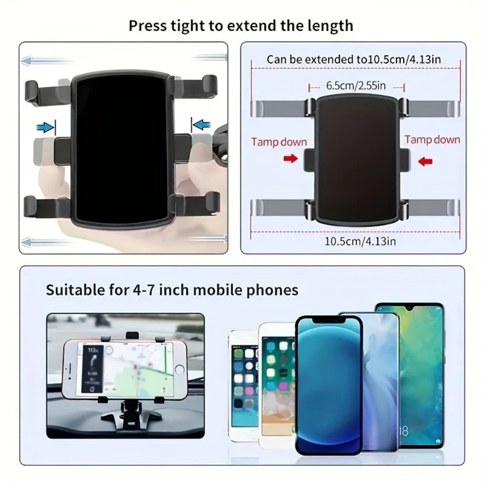 GripDrive Pro Clamp-Lock Car Phone Mount – Ultra-Stable Dashboard Stand for iPhone & Android — product view 6
