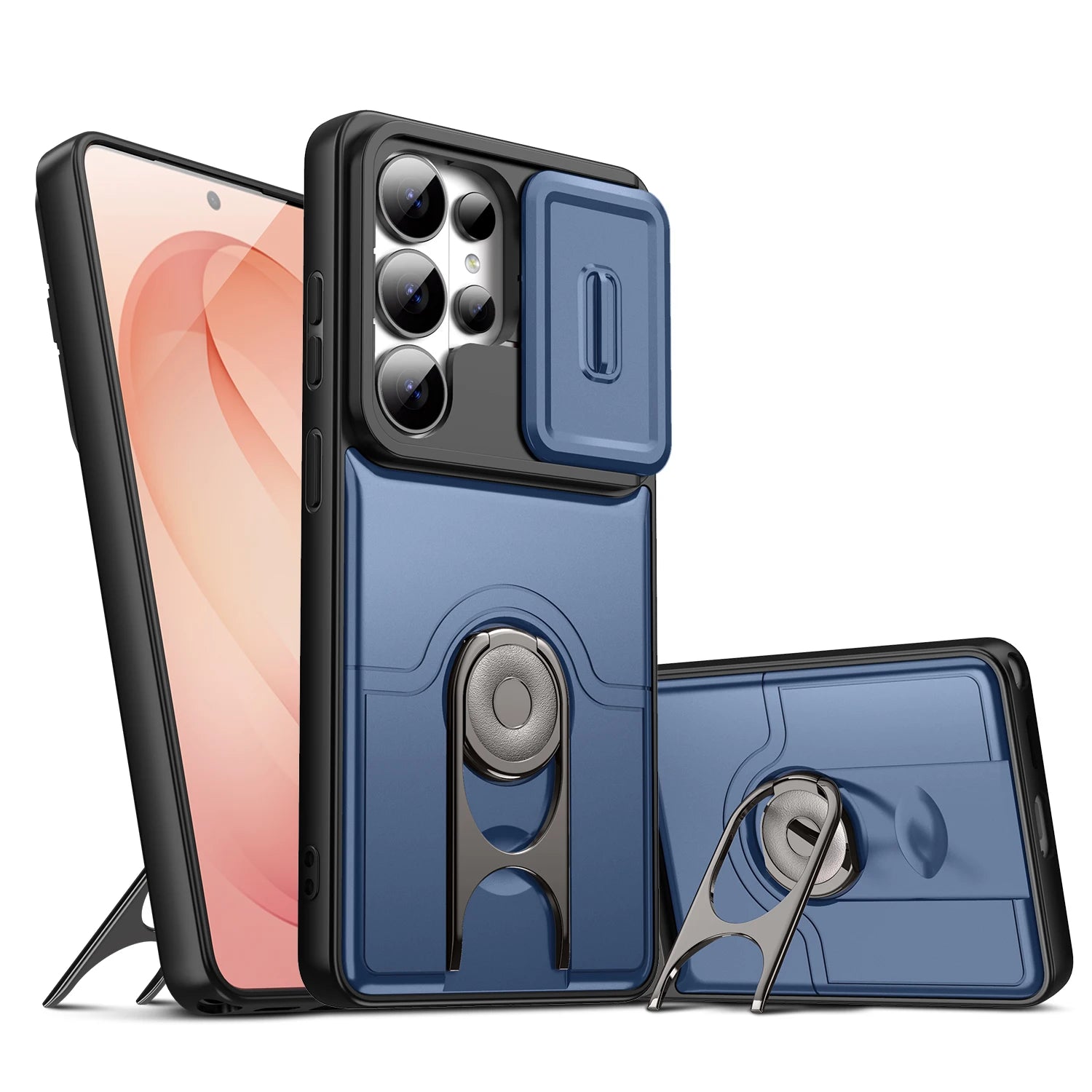 ArmorSlide Pro Magnetic Ring Case for Samsung Galaxy S26 S25 S24 Ultra with Camera Cover Kickstand