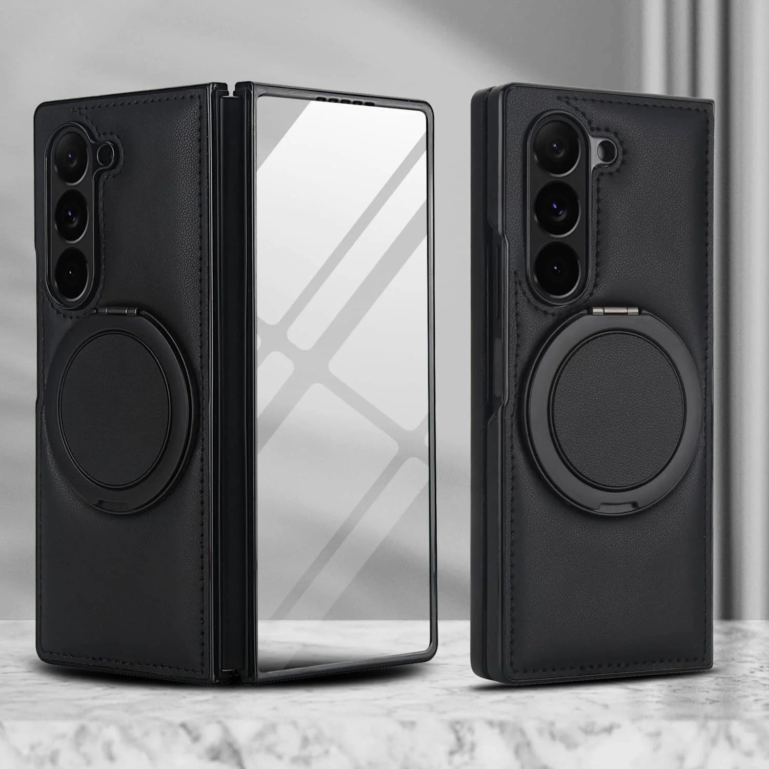 MagRing Leather Shield Case™ For Samsung Galaxy Z Fold 7, 6, 5, 4, and 3