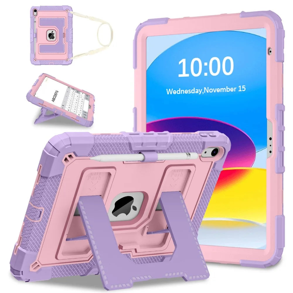RhinoGuard Tactical 360 Heavy Duty iPad Case with Kickstand, Hand Strap & Shoulder Strap