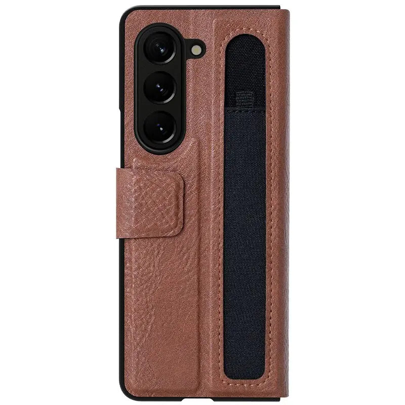 For Samsung Galaxy Z Fold 5 NILLKIN Aoge Leather Case with S-Pen Pocket & Built in Kickstand Luxury Full Protection Cover Avontic